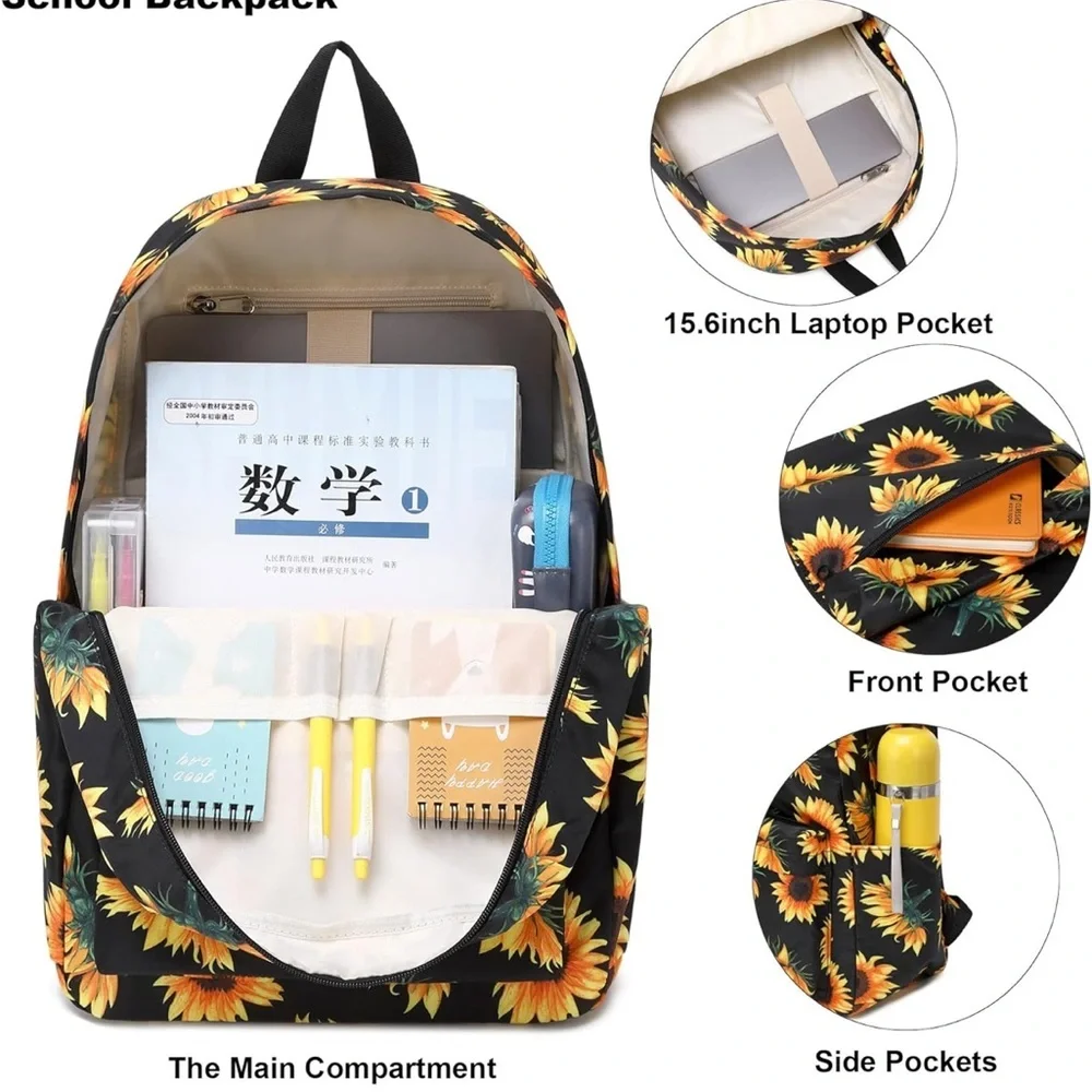 Sunflower Print Backpack